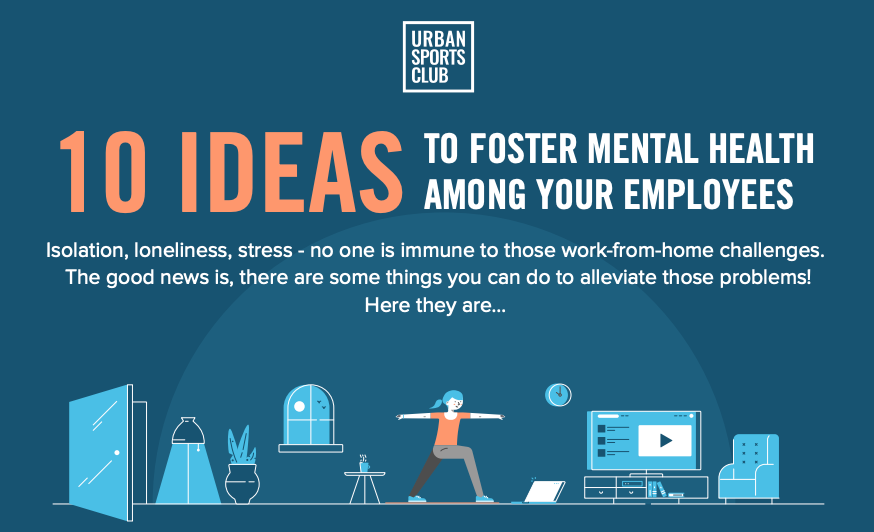 Download infographic: 10 Ideas to foster mental health among your employees.