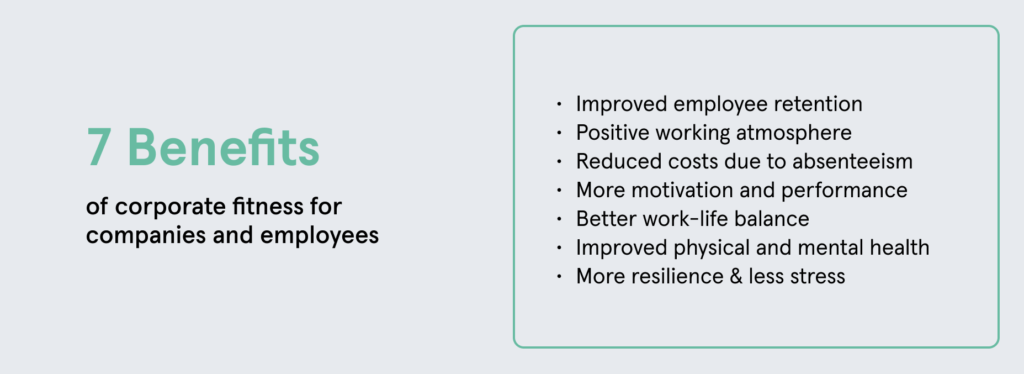 Infobox: 7 benefits of corporate fitness for companies and employees
