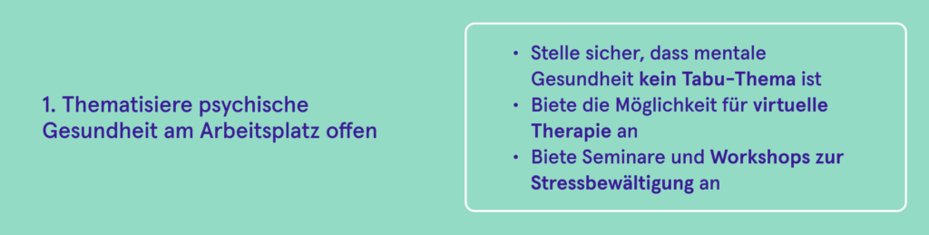 Infobox: Tipp 1 für psychische Gesundheit am Arbeitsplatz