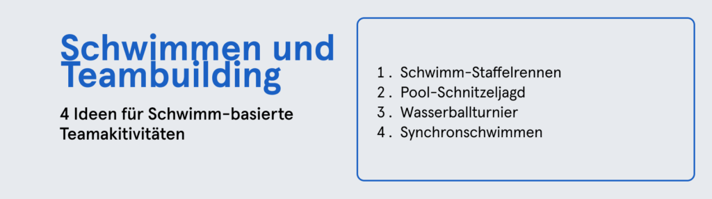 Schwimmen und Teambuilding