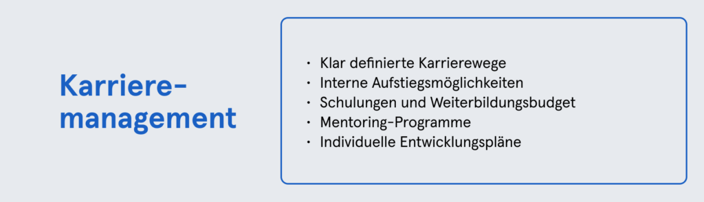 Infobox: Mitarbeiterbindung Maßnahmen - Karrieremanagement