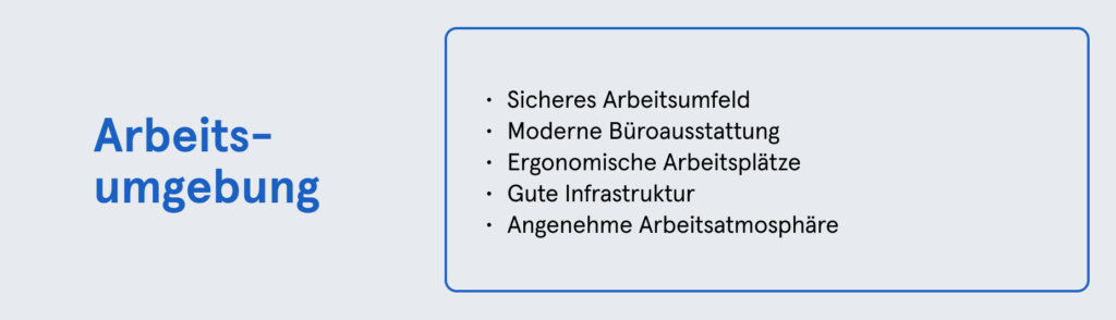 Infobox: Mitarbeiterbindung Maßnahmen - Arbeitsumgebung