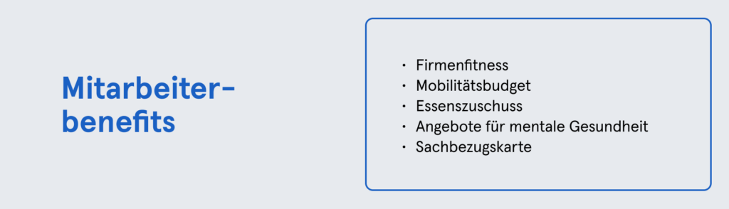 Infobox: Mitarbeiterbindung Maßnahmen - Mitarbeiterbenefits
