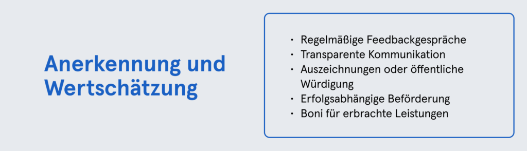 Infobox: Mitarbeiterbindung Maßnahmen - Anerkennung und Wertschätzung