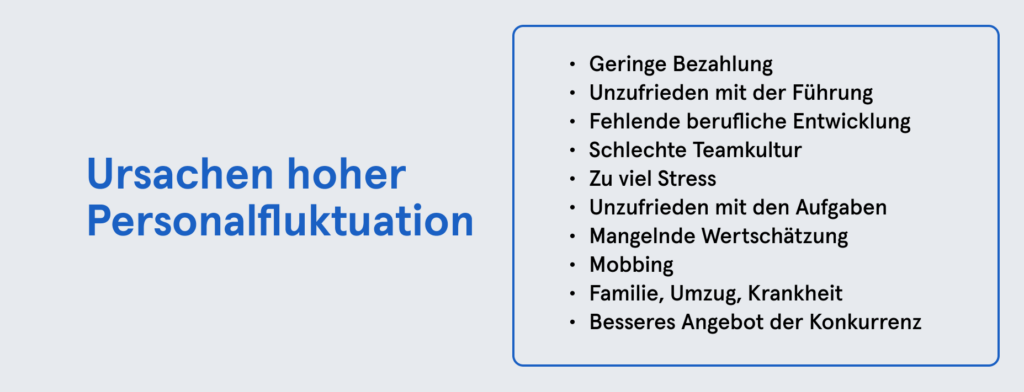 Infobox: Ursachen hoher Personalfluktuation