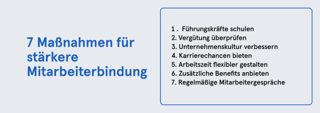 Infobox: 7 Maßnahmen für stärkere Mitarbeiterbindung