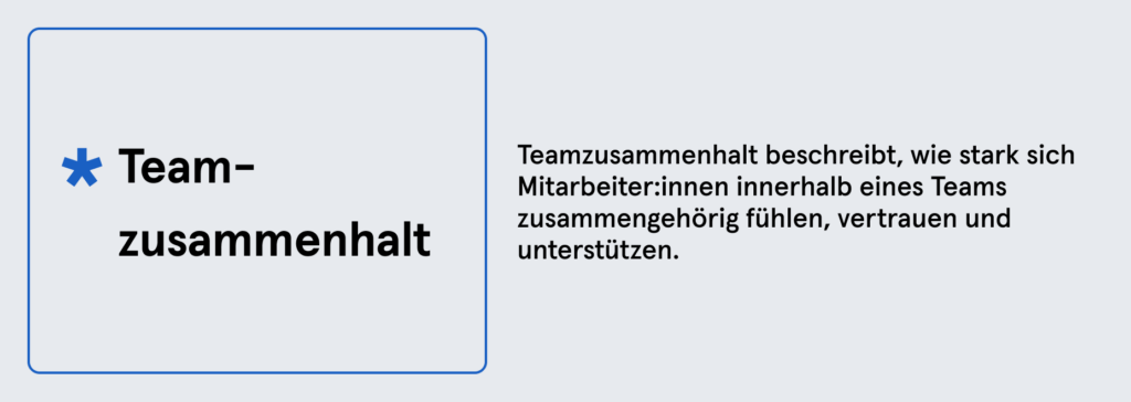 Infobox: Definition Teamzusammenhalt