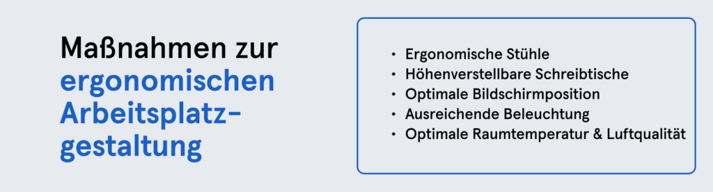 Infobox: Maßnahmen zur ergonomischen Arbeitsplatzgestaltung