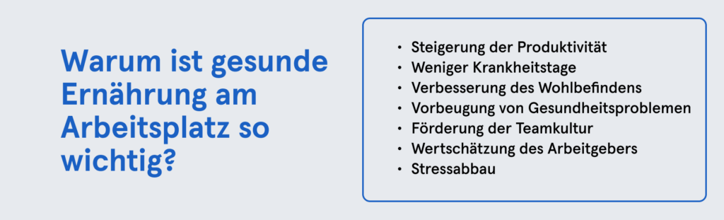 Infobox: Warum ist gesunde Ernährung am Arbeitsplatz so wichtig?