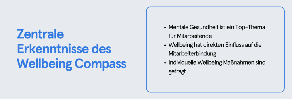 Infobox: Zentrale Erkenntnisse des Wellbeing Compass