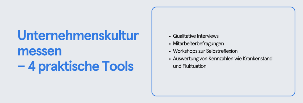 Infobox: Unternehmenskultur messen – 4 praktische Tools