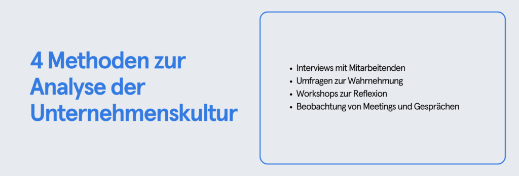 Infobox: 4 Methoden zur Analyse der Unternehmenskultur