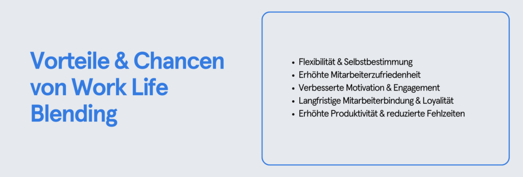 Infobox: Vorteile von Work Life Blending