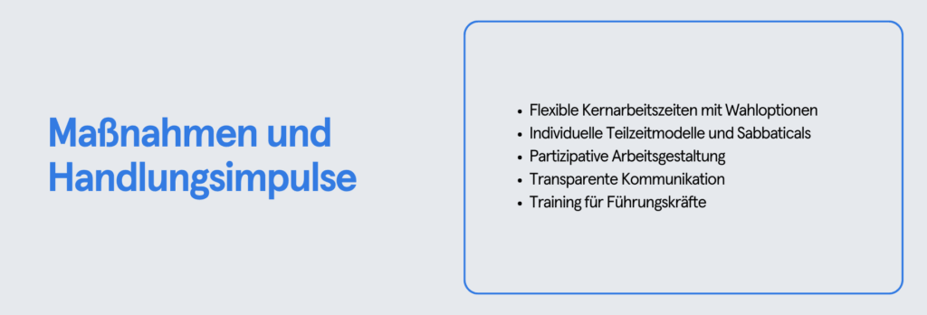 Infobox: Maßnahmen und Handlungsimpulse von Work Life Integration & Choice